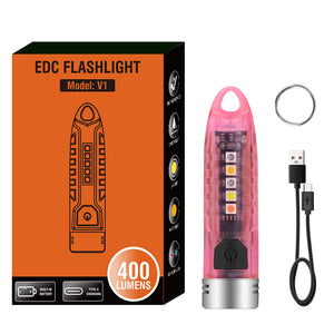 Small Mini Pocket LED Flashlight Torch Keychain Light Rechargeable Lamp BORUiT