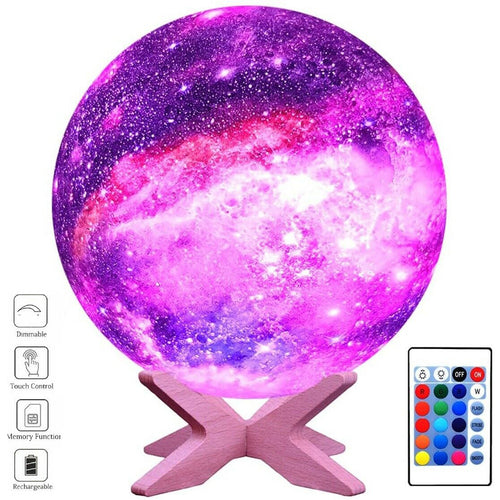 3D Printing Galaxy Lamp Moonlight USB LED Night Lunar Light Touch Color Changing Moon Lamp